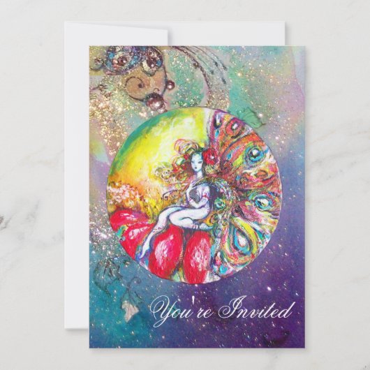 TITANIA, roze geel blauw rood glinstert Kaart (Voorkant)