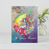 TITANIA, roze geel blauw rood glinstert Kaart (Staand voorkant)