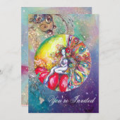 TITANIA, roze geel blauw rood glinstert Kaart (Voorkant / Achterkant)