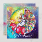 TITANIA, roze geel blauw rood glinstert Kaart (Voorkant / Achterkant)