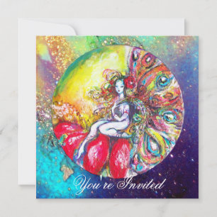 TITANIA, roze geel blauw rood glinstert Kaart