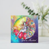 TITANIA, roze geel blauw rood glinstert Kaart (Staand voorkant)