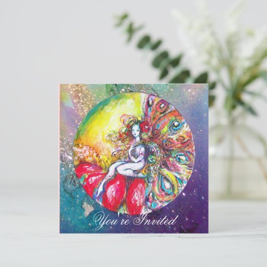 TITANIA, roze geel blauw rood glinstert Kaart (Staand voorkant)