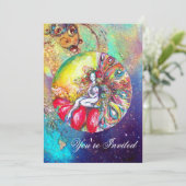 TITANIA, roze geel blauw rood glinstertjes Kaart (Staand voorkant)