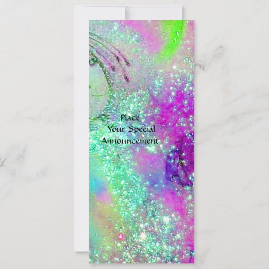 TITANIA, roze gele paarse blauwe rode vonk Kaart (Achterkant)