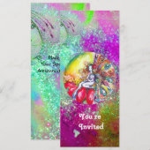 TITANIA, roze gele paarse blauwe rode vonk Kaart (Voorkant / Achterkant)