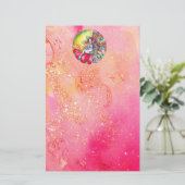 TITANIA, roze gele rode sparren Briefpapier (Staand voorkant)