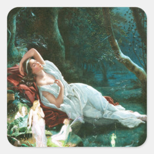 Titania Slapen in het maanlicht - Simmons Art Vierkante Sticker