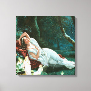 Titania Slapen in het maanlicht Simmons Fae Art Canvas Afdruk
