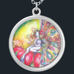 TITANIA ZILVER VERGULDEN KETTING<br><div class="desc">Whimsical,  kleurrijk acrylschilderij op canvas met gouden en zilveren folie geïnspireerd door Shakespeare's "A Midzomer Night's Dream. c) door Bulgan Lumini.</div>