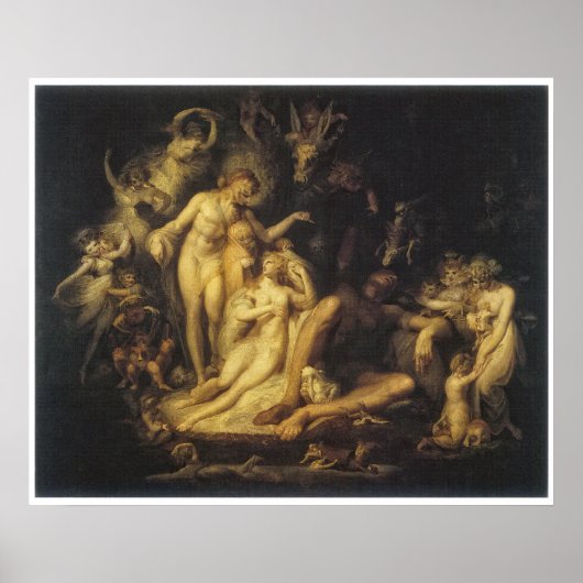 Titania's ontwaken door Henry Fuseli Poster (Voorkant)