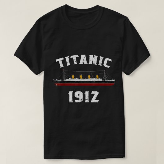 Titanic 1912 Vintage Scheepsontwerp T-shirt (Design voorkant)