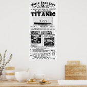 Titanic 3rd Class Adverteren Poster (Keuken)