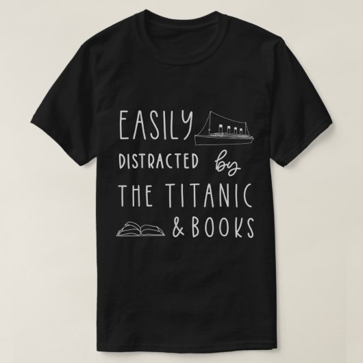 Titanic and Book Lover Design T-shirt (Design voorkant)