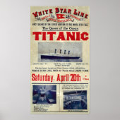 Titanic Arrival Welcome Advert 20 april 1912 Poster (Voorkant)