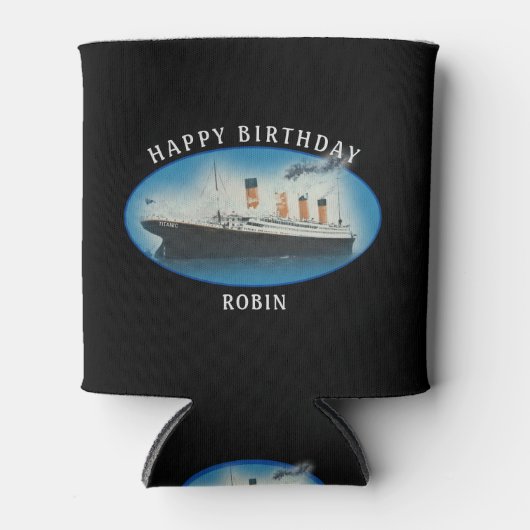 Titanic Birthday Black RMS White Star Line Ship Blikjeskoeler (Voorkant)