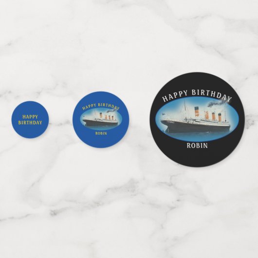 Titanic Birthday Black RMS White Star Line Ship Confetti (Achterkanten)
