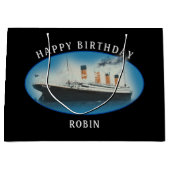 Titanic Birthday Black RMS White Star Line Ship Groot Cadeauzakje (Voorkant)