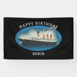 Titanic Birthday Black RMS White Star Line Ship Spandoek
