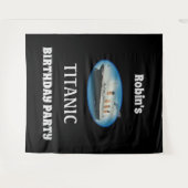 Titanic Birthday Black RMS White Star Line Ship Wandkleed (Voorkant (horizontaal))