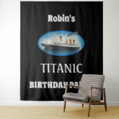 Titanic Birthday Black RMS White Star Line Ship Wandkleed (In situ)