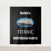 Titanic Birthday Black RMS White Star Line Ship Wandkleed (Voorkant)