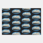 Titanic Birthday Black White Star Line Ship Inpakpapier Vel (Voorkant 3)