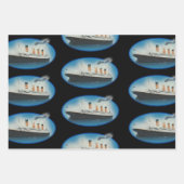 Titanic Birthday Black White Star Line Ship Inpakpapier Vel (Voorkant)