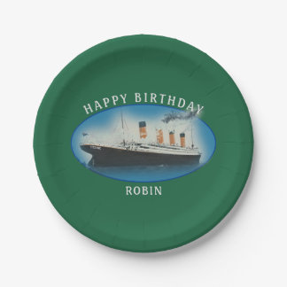 Titanic Birthday Green RMS White Star Line Ship Papieren Bordje