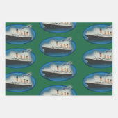 Titanic Birthday Green White Star Line Ship Inpakpapier Vel (Voorkant)