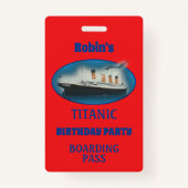Titanic Birthday Invitation Red White Star Ship Badge (Voorkant)