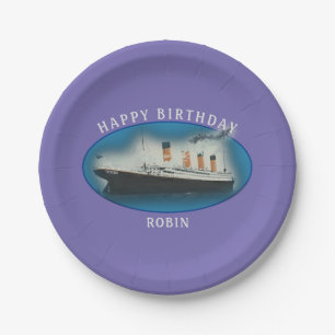 Titanic Birthday Paars RMS White Star Line Ship Papieren Bordje