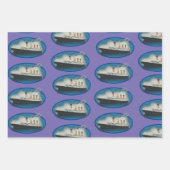Titanic Birthday Paars White Star Line Ship Inpakpapier Vel (Voorkant 2)