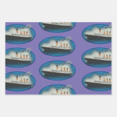 Titanic Birthday Paars White Star Line Ship Inpakpapier Vel (Voorkant)