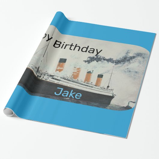TITANIC Birthday Party Name Cadeaupapier (Uitgerold)
