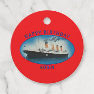 Titanic Birthday Red RMS White Star Line Ship Bedankjes Labels