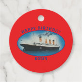 Titanic Birthday Red RMS White Star Line Ship Bedankjes Labels (Voorkant)
