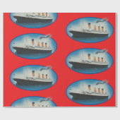 Titanic Birthday Red RMS White Star Line Ship Cadeaupapier (Vlak)