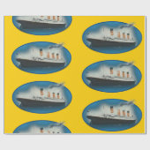 Titanic Birthday Yellow RMS White Star Line Ship Cadeaupapier (Vlak)