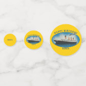 Titanic Birthday Yellow RMS White Star Line Ship Confetti (Voorkanten)