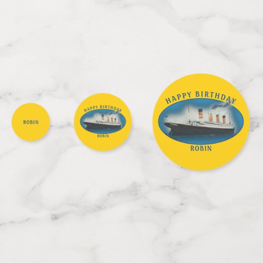 Titanic Birthday Yellow RMS White Star Line Ship Confetti (Voorkanten)