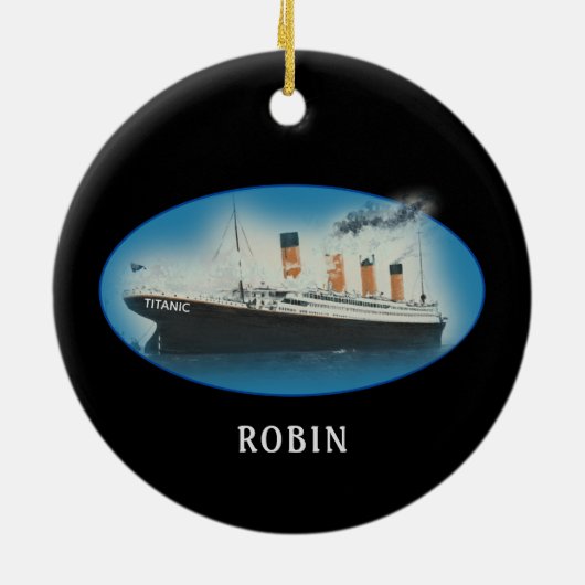 Titanic Black Kerstmis Keramisch Ornament (Achterkant)