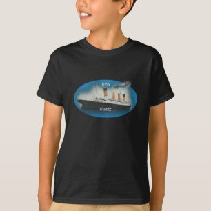 Titanic Black Maritime RMS White Star Line Ship T-shirt