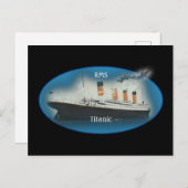 Titanic Black Maritime White Star Line Ship Briefkaart (Voorkant / Achterkant)