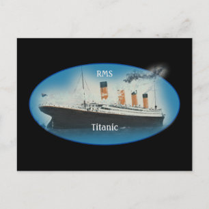 Titanic Black Maritime White Star Line Ship Briefkaart