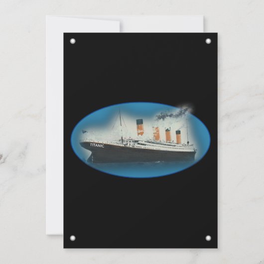 Titanic Black verjaardagsuitnodiging Kaart (Achterkant)