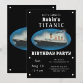 Titanic Black verjaardagsuitnodiging Kaart (Voorkant / Achterkant)