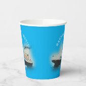 Titanic Blauwe Verjaardagspapier Cups Papieren Bekers (Links)
