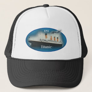 Titanic Blue Oval White Star Line RMS Ship Trucker Pet