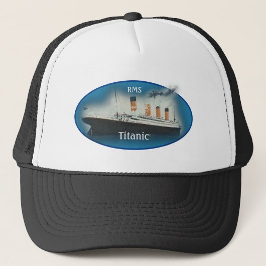 Titanic Blue Oval White Star Line RMS Ship Trucker Pet (Voorkant)